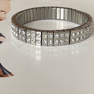 Swarovski Inspired Silver Flexible Bracelet for women